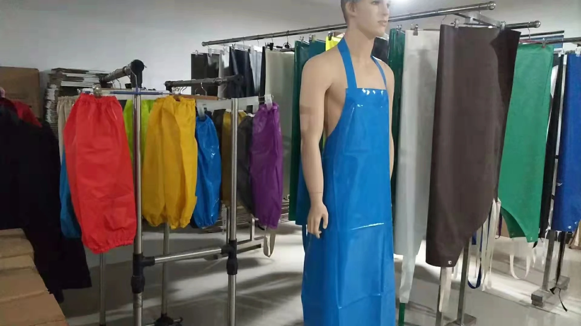 Food Processing Butcher Work Apron Blue light weight Anti-Fouling Waterproof rubber TPU/PVC Aprons