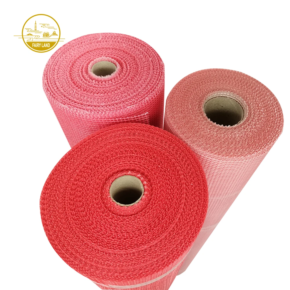 Fiberglass Factory 5-200cm Red And Pink Color Non Adhesive Alkaline Resistant Fiberglass Reinforcing Mesh