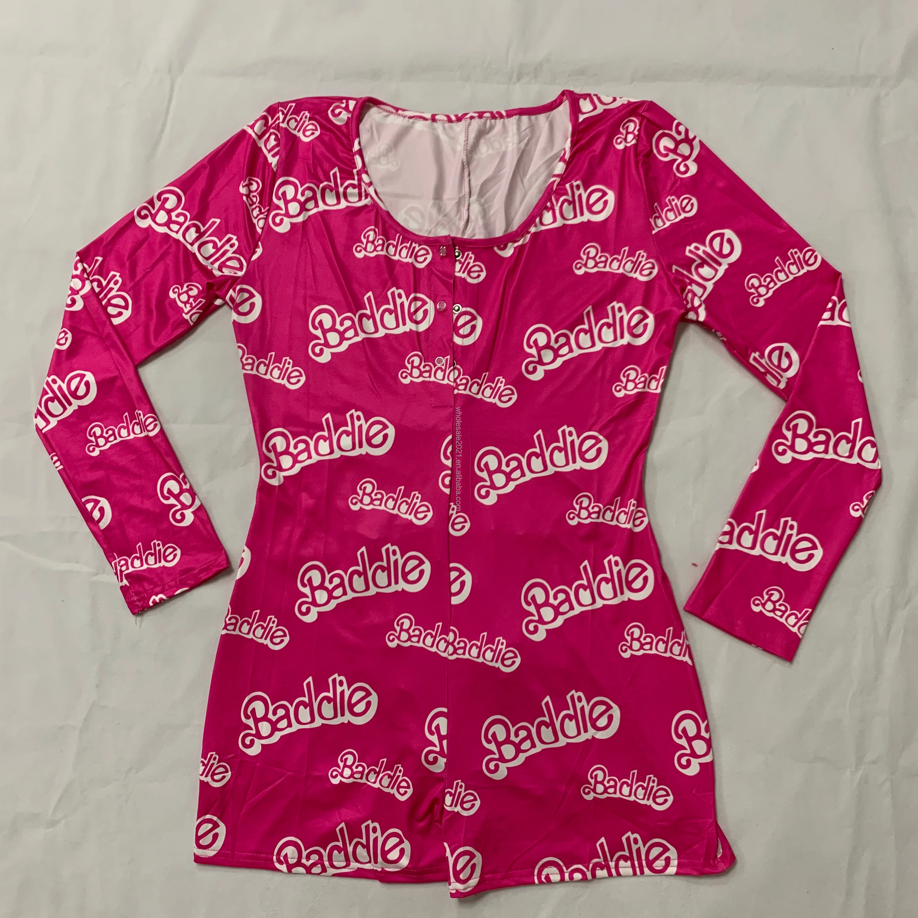 
High Quality Autumn Loungewear Female Sexy Long Sleeve Hollow Out Jumpsuit Nightwear Sleepwear Custom Wholesale Pyjamas Set 