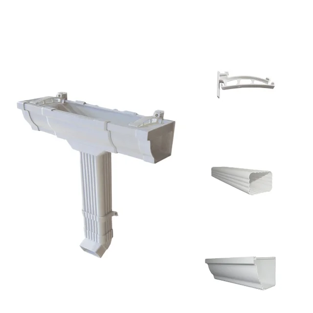 Economical PVC Rain Gutter Rain Water Collector Water Drainage White Black New Materials