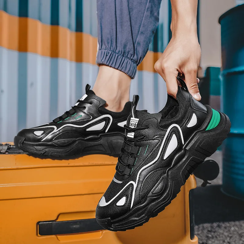 Mens Shoes 2024 New Trend Summer Breathable Sports And Leisure Shoes Running Versatile Student Mesh Height Increasing Dad Shoes