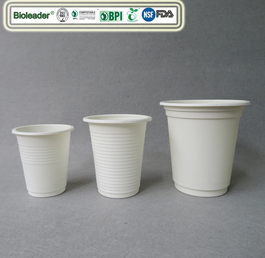 100% Biodegradable Eco-Friendly Biodegradable Cornstarch CPLA Plastic Cups for Hot Cold Drinks