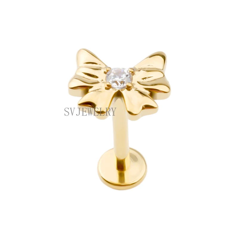 2024 most popular design factory price F136 titanium internallty threaded labret piercing jewelry