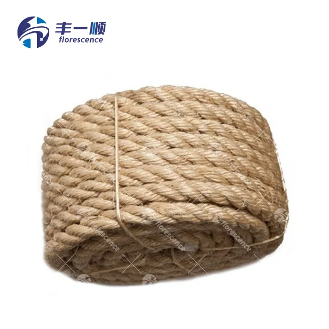 10mm - 36 mm natural 3 strand twisted synthetic sisal barrier rope 0.8 24mm 164-feet for cat scratcher