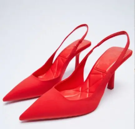 J&H 2022 design Korean fashion sexy pointy toe thin high heels women candy color heeled sandals big size shoes