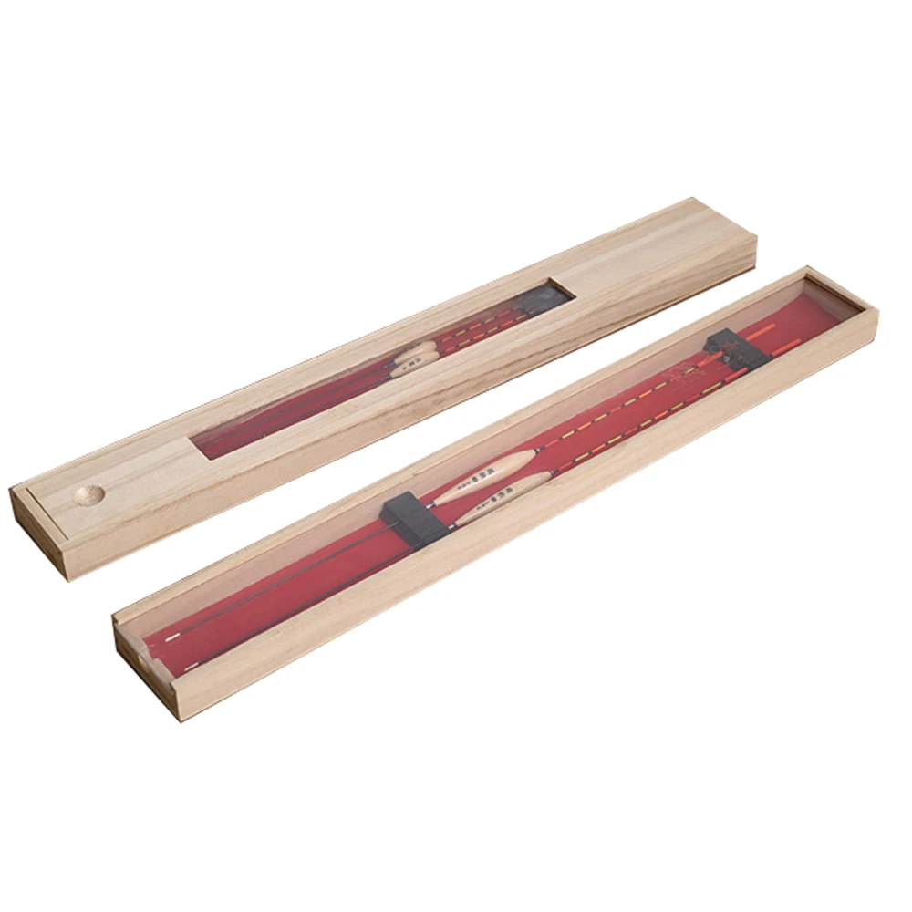 multipurpose wood float box wooden fishing line storage box sliding lid fishing tools stash box