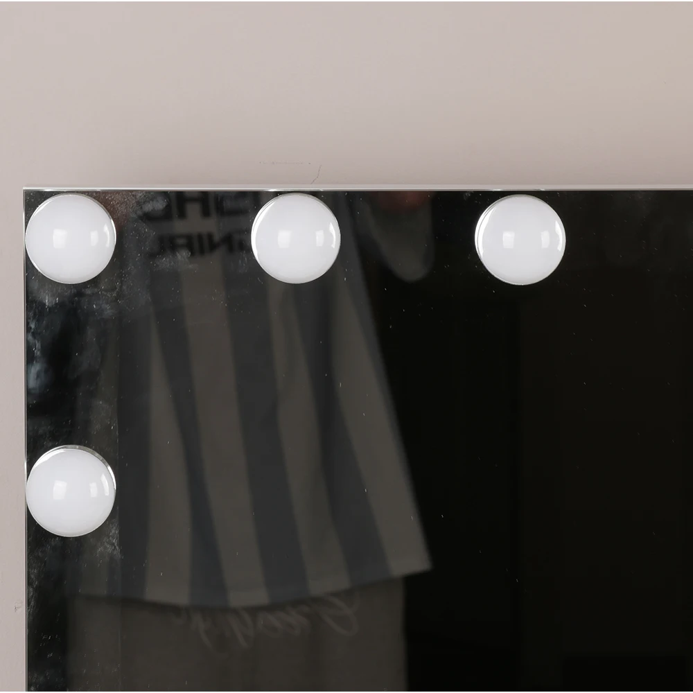 Custom Modern Designer Adults Bedroom White Wooden Makeup Mirrored Console Dressing Table With Mirror