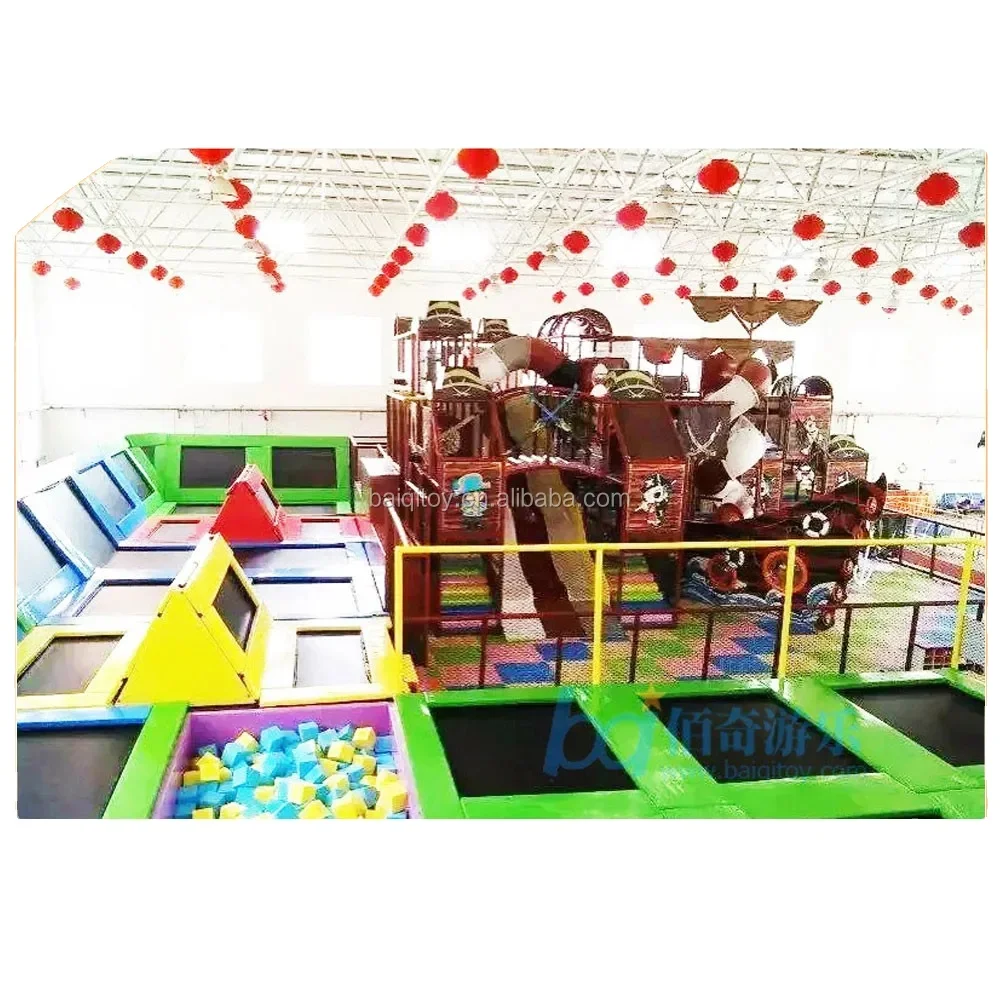 Indoor Playground Jump Trampoline Manufacturer  Children Cheap slides Trampoline Park Factory Kids Indoor Trampoline