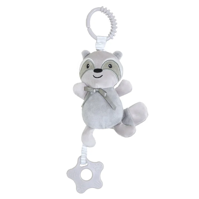 Baby Toy Soft Hanging Rattle with Teethers Newborn Soothing Toy Plush Animal Stroller Crib Wind Chimes Learning Hanging Toys