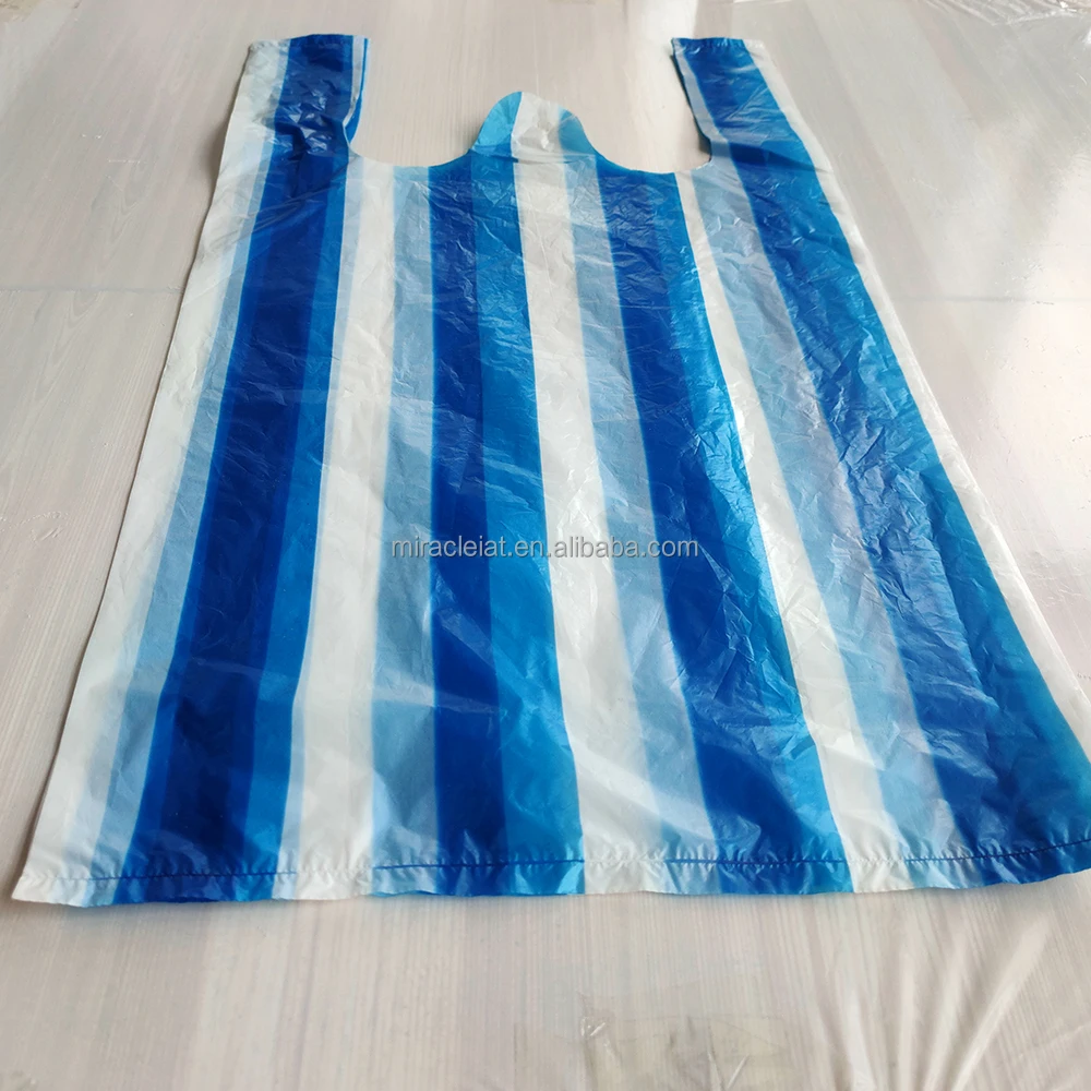 polythene eco friendly bags t-shirt bag hdpe film HDPE blue bags  for shopping