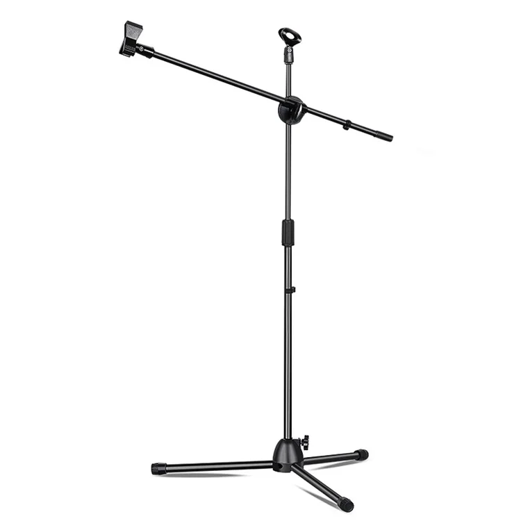 Floor Microphone Tripod Swing Arm Retractable Metal Microphone Stand Stage Performance Live Microphone Bracket Desktop Tripod