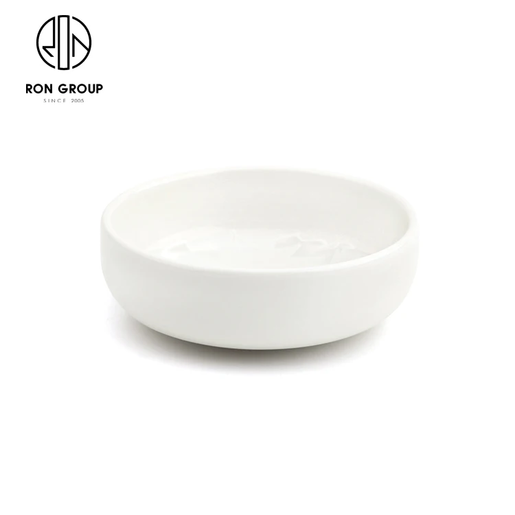 Custom ceramic sauce dish restaurant 3 inch Round small dish white ceramic soy sauce bowl and plate
