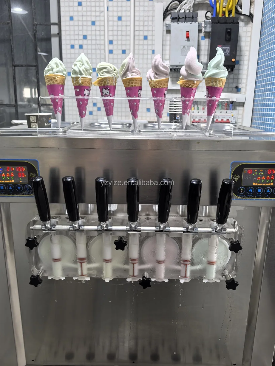 Commercial 7 Flavor Ice Creaam Machine Soft Ice Cream Automatic Soft Serve Ice CreamCreme Vending Machine For Sale