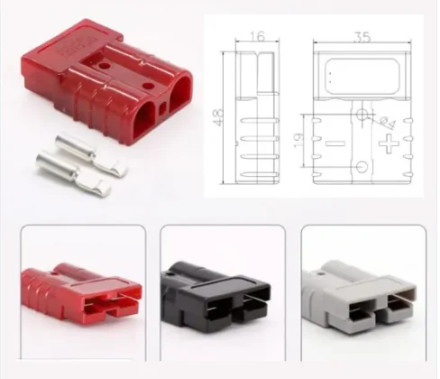 SIX ART 50A 120A 175A/600V  power pole gray color with 10/12 AWG Terminal Type Battery Connector Power Plug