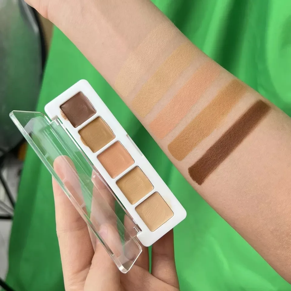 5 colors full coverage cream concealer private label white concealer palette makeup contour palette face concealer