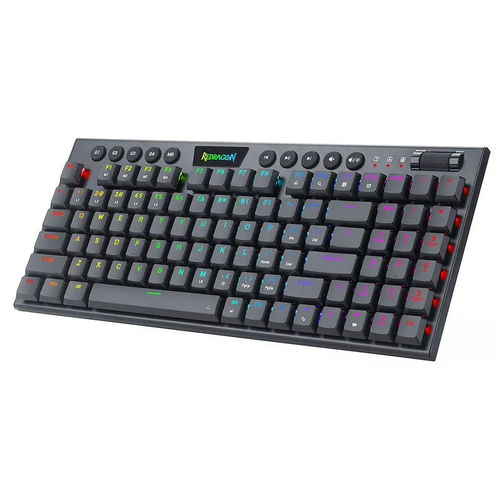 Redragon K625P-KB Yi 94 Keys Red Switch Hotswap Keyboard Wired RGB Backlight Ergonomic Design Mechanical Keyboard