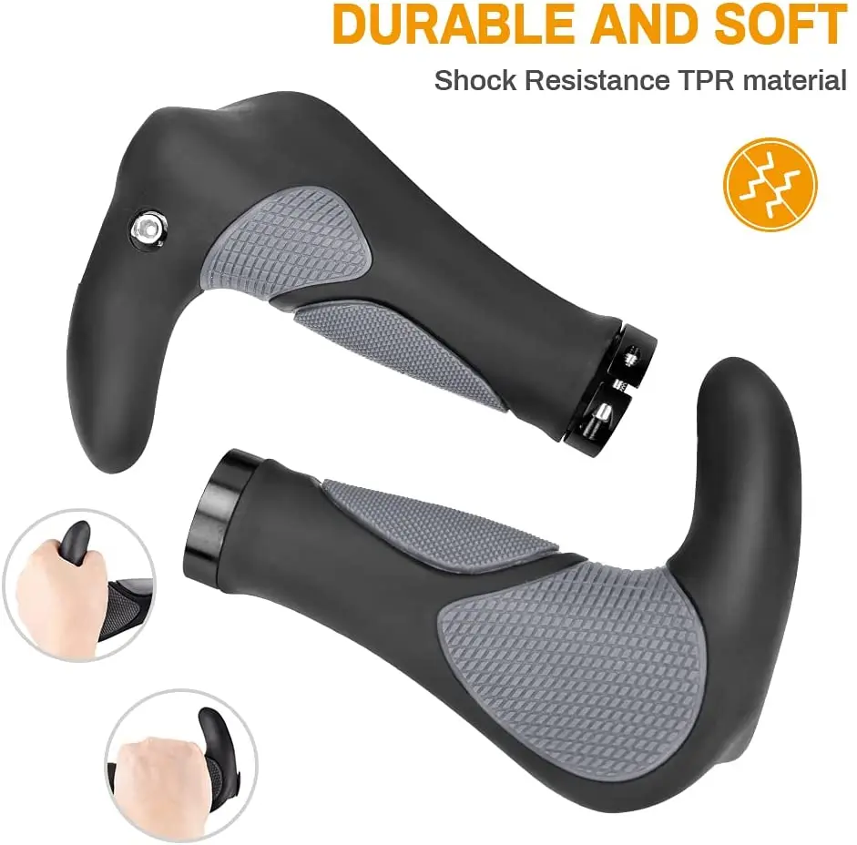  Bike Handlebar Grips For 22.2 Double Lock-on Handle Bar End Holding Locking Bicycle Grip Shock Resistance