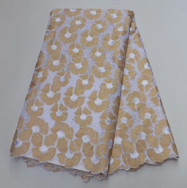 AG7325 White Swiss Voile Lace In Switzerland High Quality African  Cotton  For Wedding Party Dress