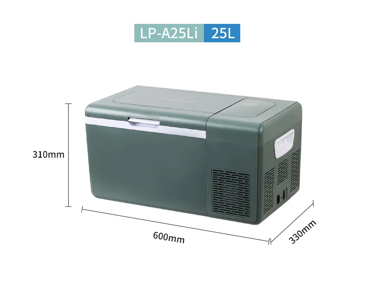 Solar Charge and Built in Lithium Battery 25L Car Freezer Refrigerator for Travel
