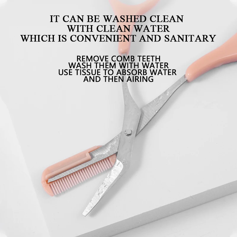 Makeup Tools Eyebrow Trimmer Scissors With Comb Remover Trimming Eyelash Hair Clips Stainless Steel with Logo Customization