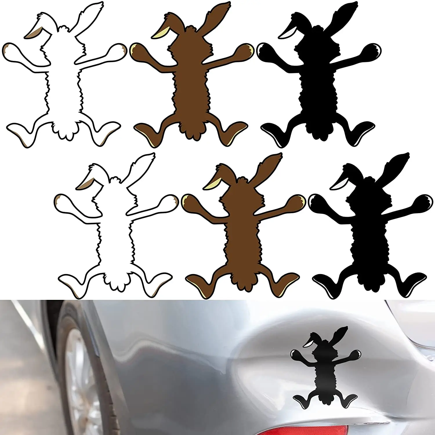 Funny Vinyl Dent Fix Car Decal Wile E Coyote Sticker Hitting Wall Decal Splat Graphic Car Decal Truck Window Stickers