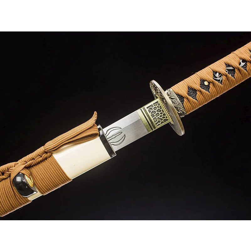 Customized Japanese Swords Samurai Wood Toy Swords Real Alloy Tsuba Bamboo Cosplay Sword