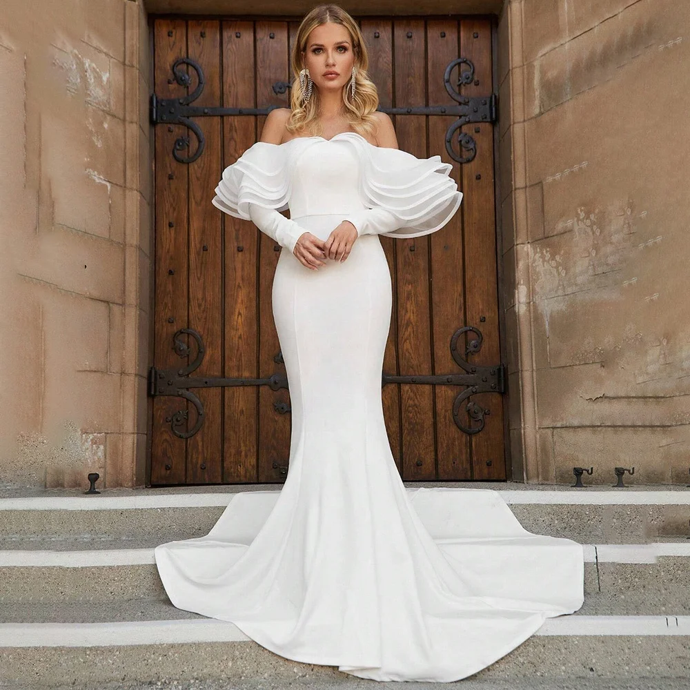 Прямая Продажа с фабрики оптовая продажа новые модные летние элегантные повседневные нарядные белые платья русалкой свадебные вечерние