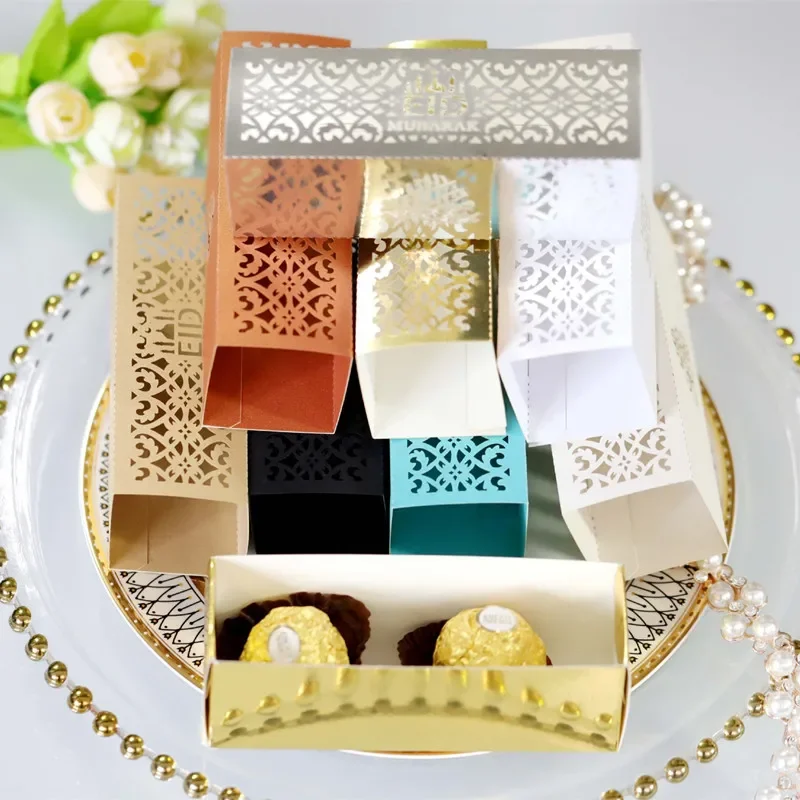 5 шт. Подарочная коробка EID Mubarak Ramadan Kareem Dragee упаковочная для конфет печенья Мусульманский Исламский фестиваль украшения вечеринки