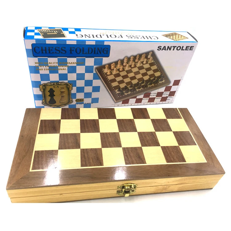 
Chess Games Magnetic Wooden Folding International Chess Board Set For Kids Adults 
