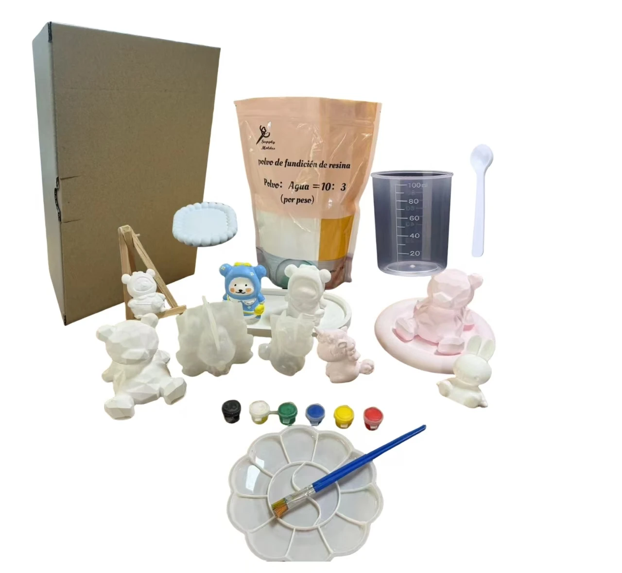 Eco DIY Resin Jesmonite Gypsum Powder Kit for Plaster Tray Resin Crafts Kit Gypsum Powder
