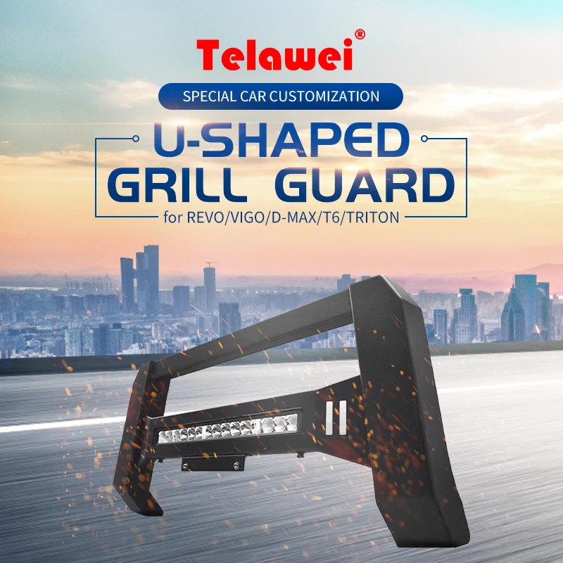 JFC-4001 Universal bull bar front and rear bumper car grille guard for toyota hilux vigo Revo D-MAX ford Ranger T6 Triton