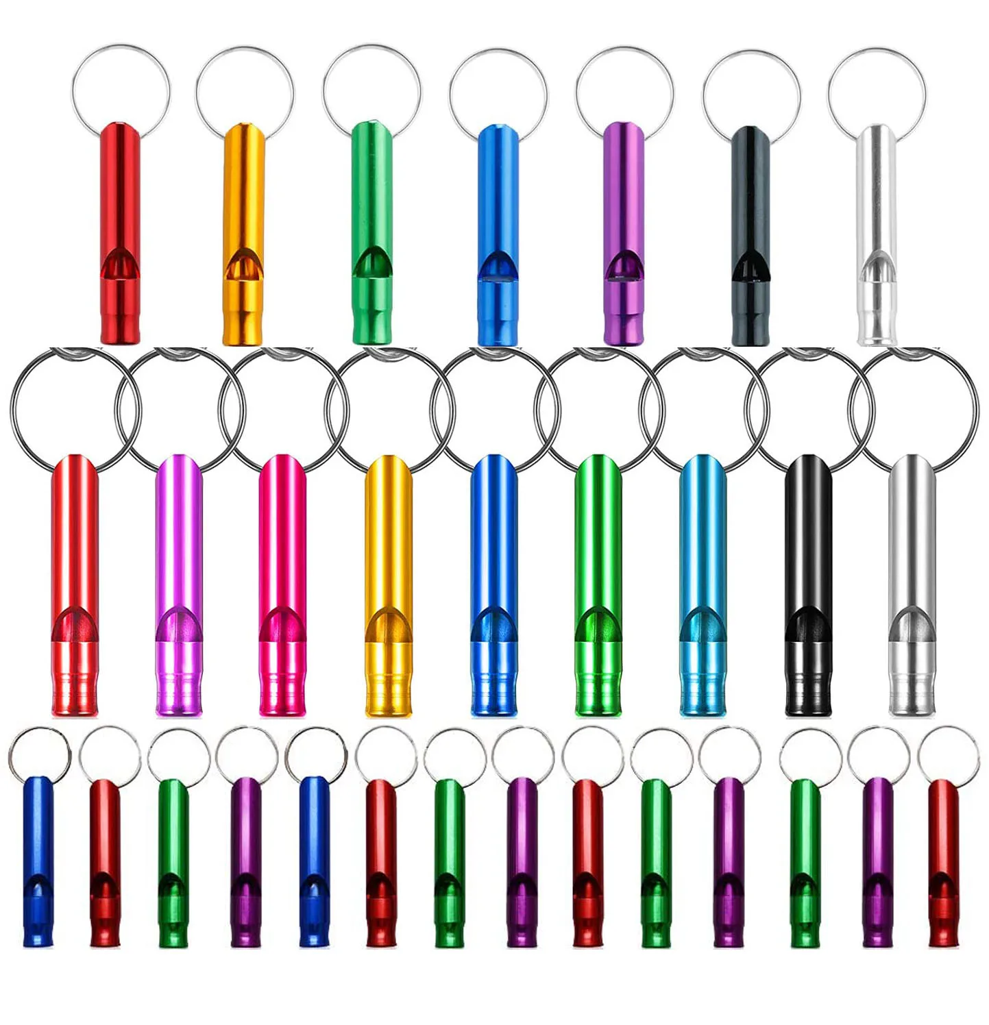 Self Defense Set 9 Colors Aluminum Emergency Whistles With Lanyard Wristlet Key Chain Keyring Safety Survival Whistle Keychain