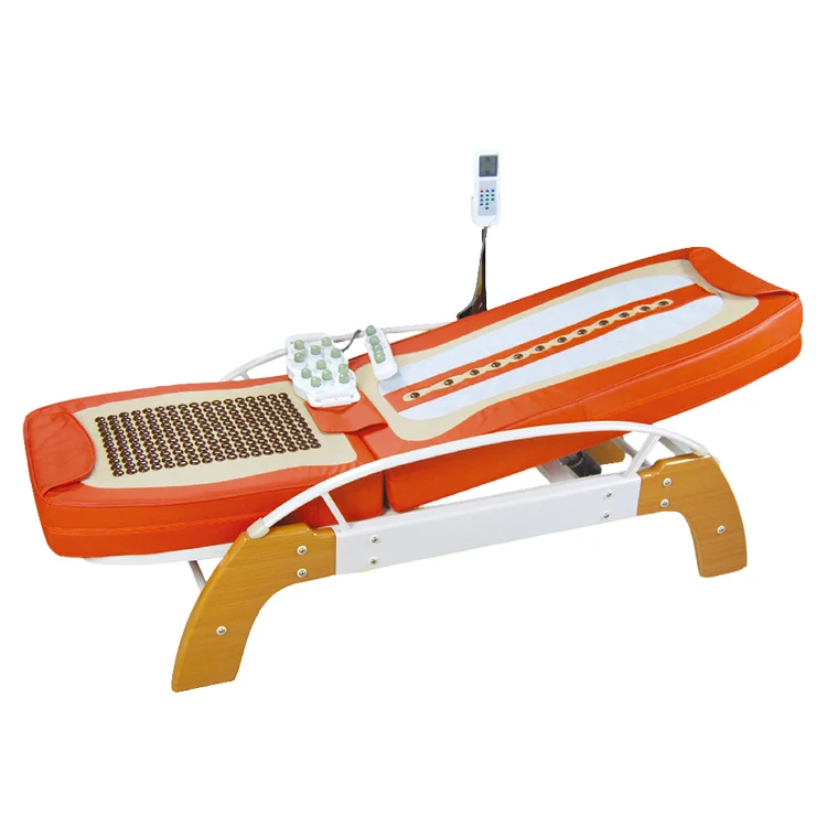 Электрический автоматический полностью закрывающий тело шиацу из углеродного волокна инфракрасный нагревательный нефритовый массажный стол с турмалином и