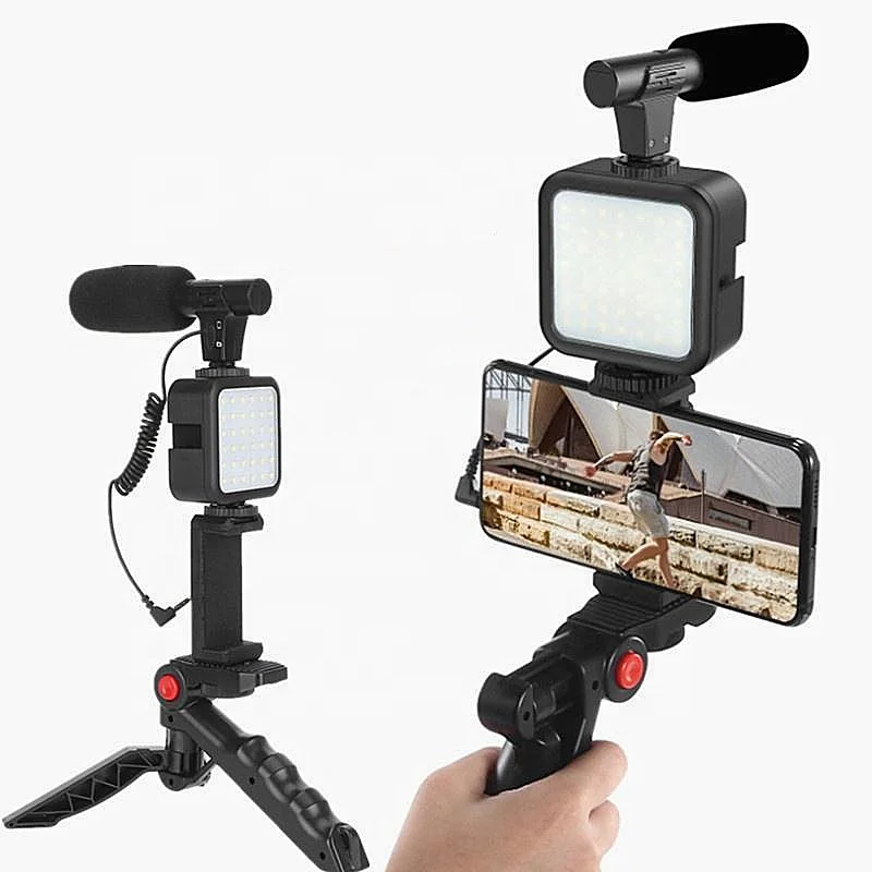 Selfie Monopods Professional Vlogging Video Shooting Kits With Mini Tripod Control For SLR Camera Smartphone Recording