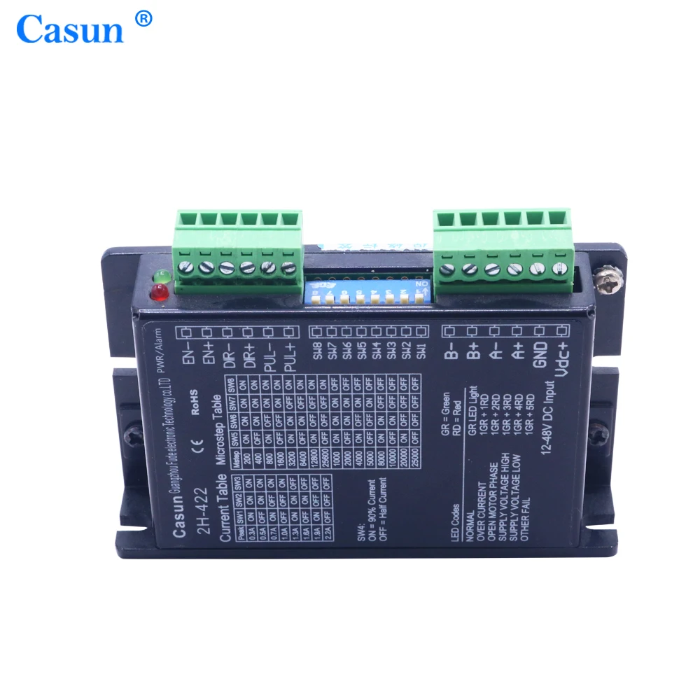 casun motor nema 8 11 14 16 17 stepper motor driver (2H422) for cnc kit laser equipment parts hot sale