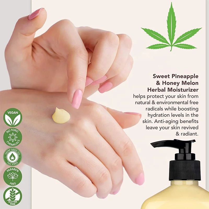 
OEM High Quality Private Label Skin Moisturizing and Whitening Body Lotion For Organic Parabens Free 