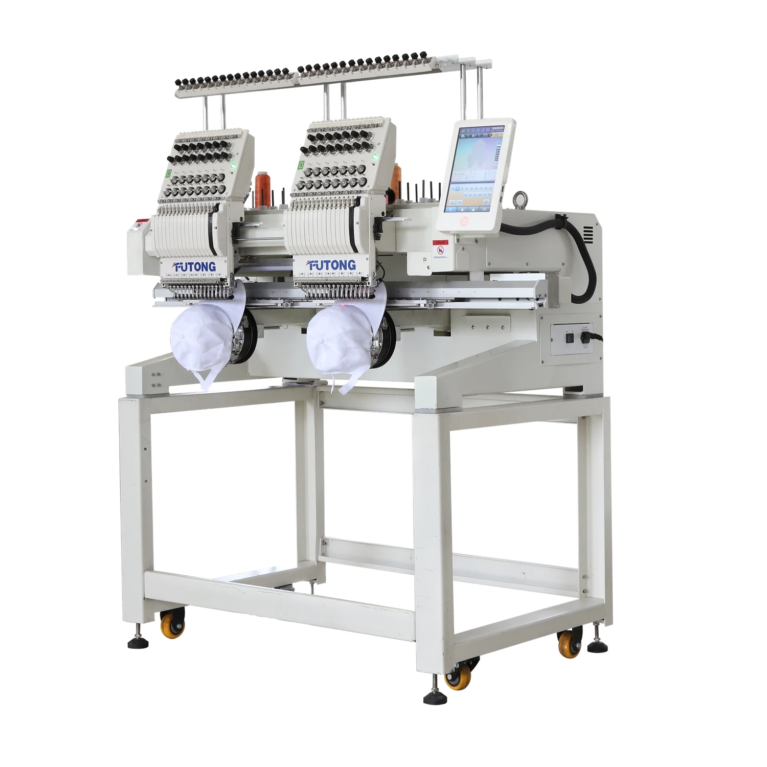 FT-CT1202H Computer controlled high speed multifunction 2 head cap flat T-shirt Embroidery machine for design shop