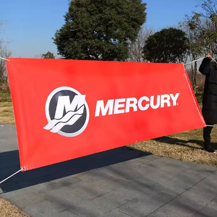 Устойчивый к разрыву полиэфирный рекламный баннер на заказ большие спортивные наружные рекламные баннеры