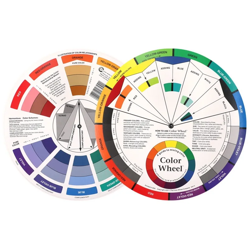 Private Label Permanent Makeup Tattoo Color Wheel Microblading Paper Wheel Guid Mix Pigment Wheel Paper