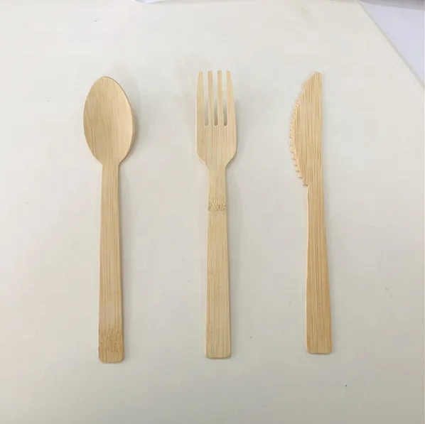 
Disposable bamboo cutlery set eco friendly bamboo fork spoon knife compostable 