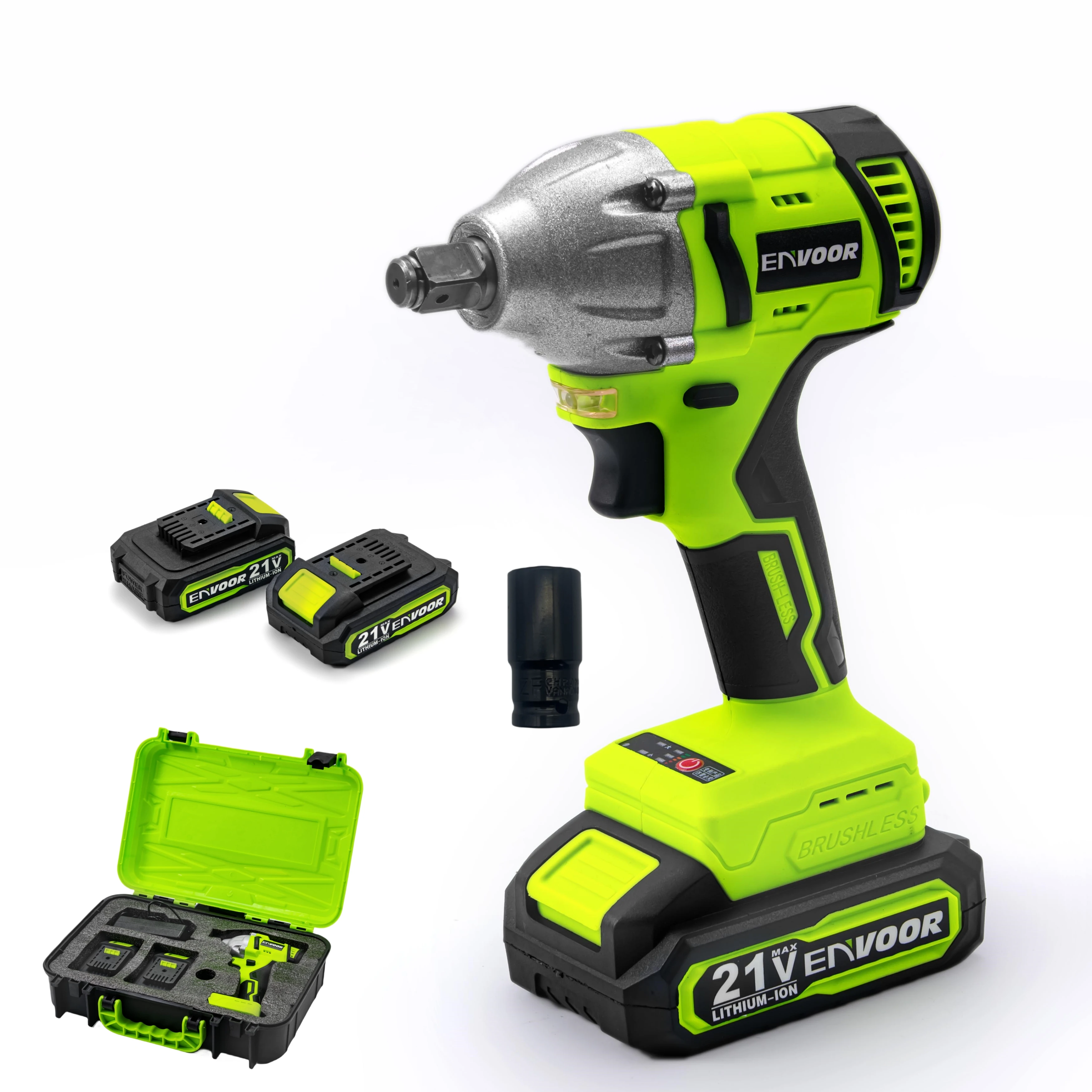 High Torque Brushless Electric Impact Wrench Rechargeable Lithium Battery Heavy Duty Cordless Wrench For Auto Repair