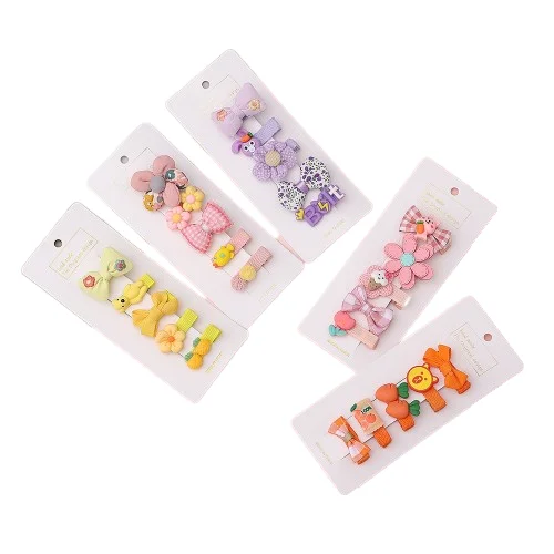 Fashion Non-slip Cute  Flower Girls 0-6 Baby Kids Hair Accessories Set Hair Pins Barrettes Hair Clips