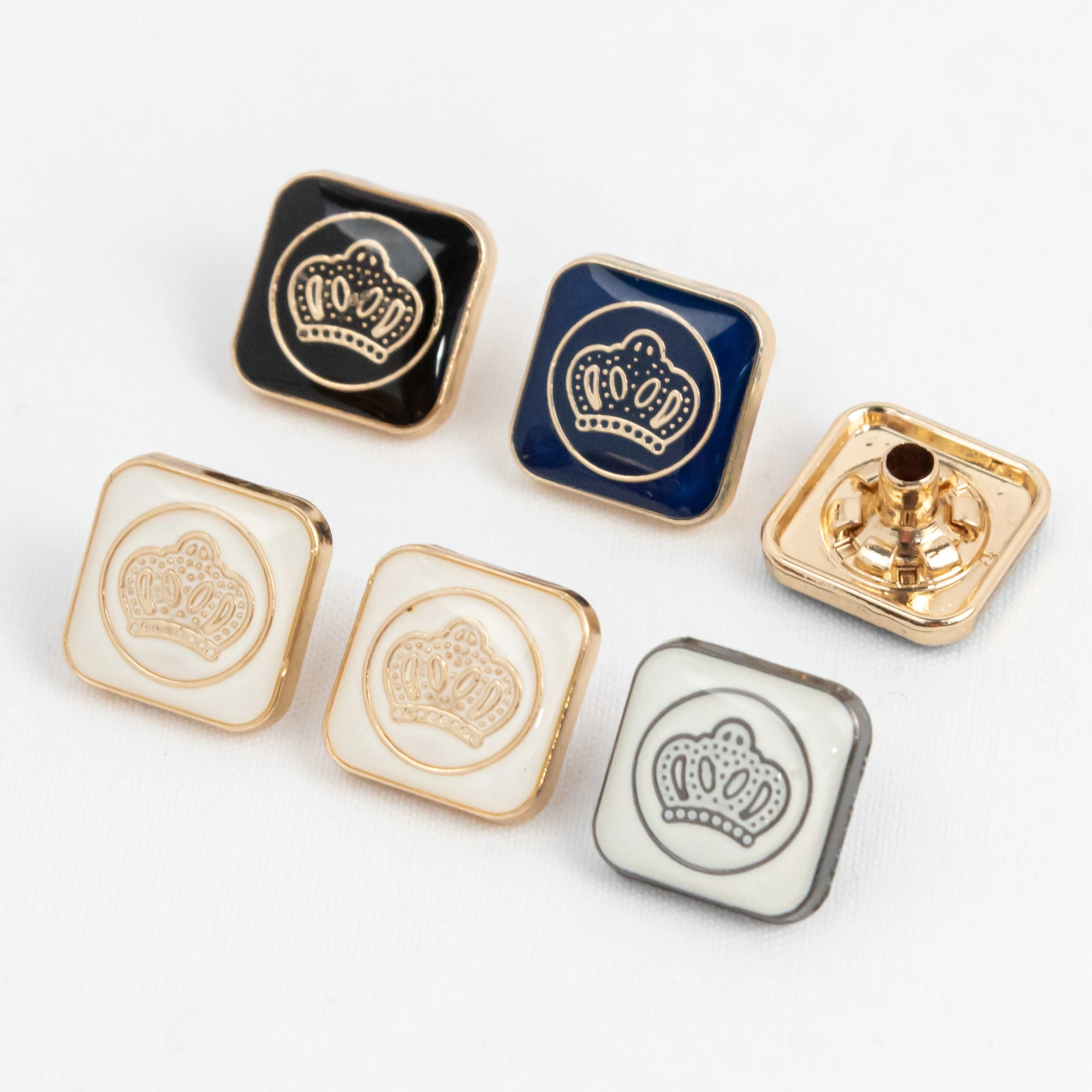 Wholesale Metal Square Zinc Alloy 4 Part Buttons Muslim Clothing Fastener Press Stud Shirt Thobe Snap Button