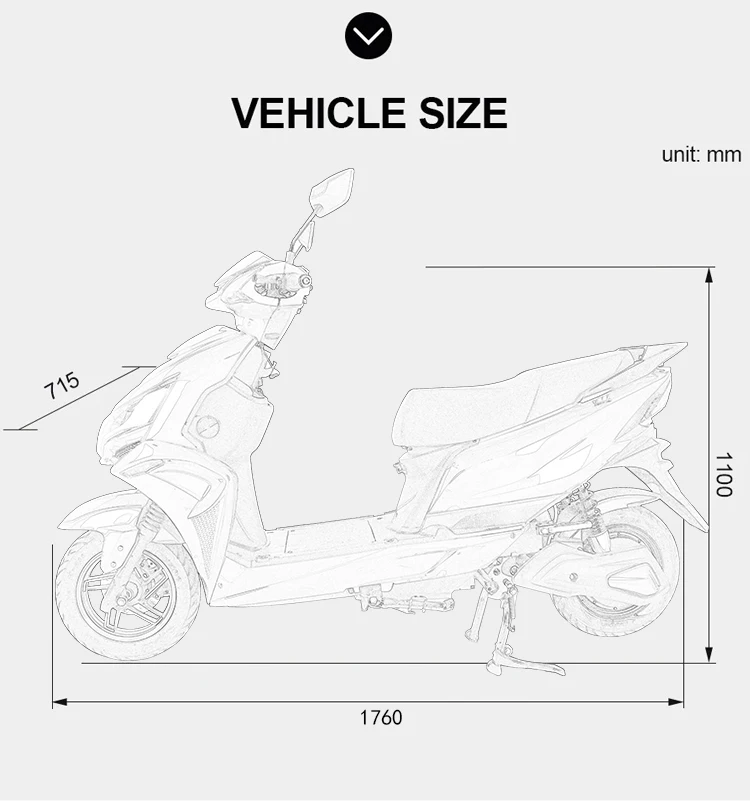 Cheap CKD SKD 600W/800W 40-50km/h speed 45-65km range 48v battery electric scooter moped