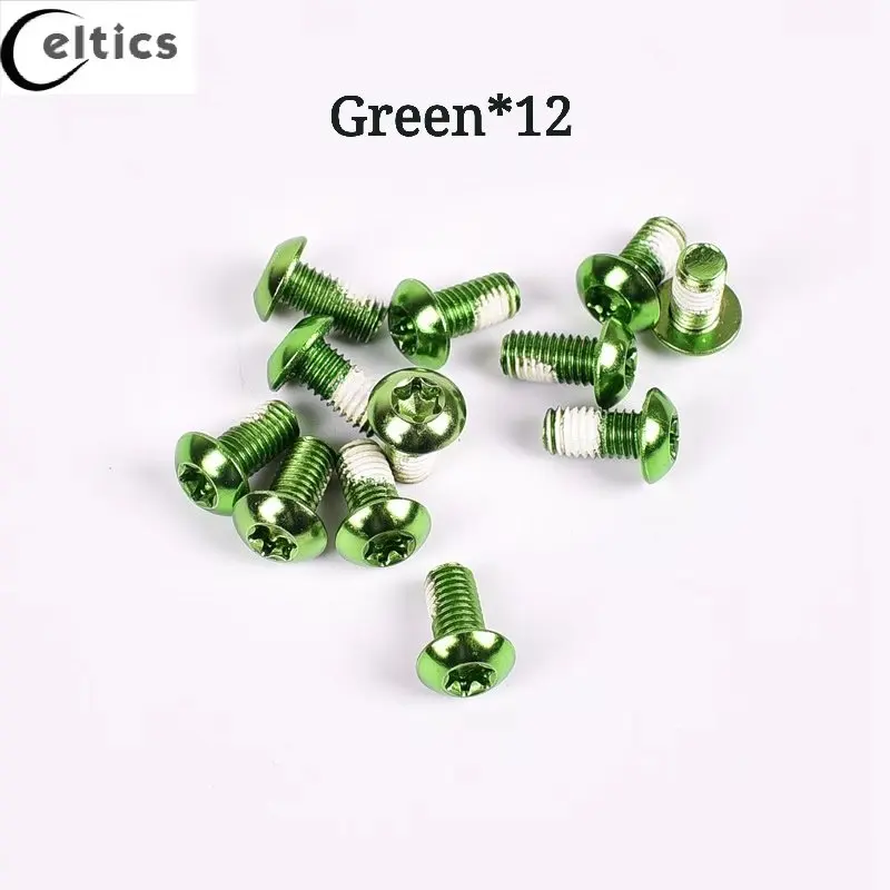 12PCS Colorful Bicycle Disc Brake Rotor Torx Bolts T25 M5x10mm MTB Bike Alloy Steel Disc Brake Rotor Fixing Screws