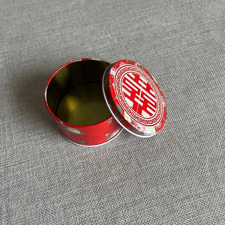 Round Candle Tin Box custom chocolate tin with lid metal box custom for sugar lipstick