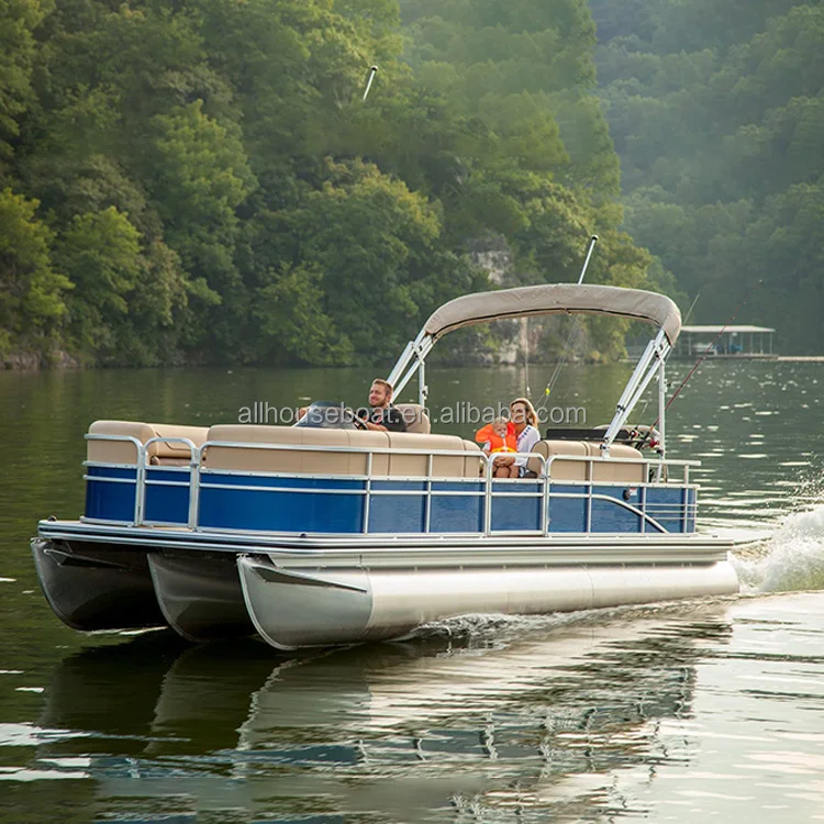 CE certified 27ft aluminum pontoon tubes sport luxury party pleasure pontoon boat for outboards motors