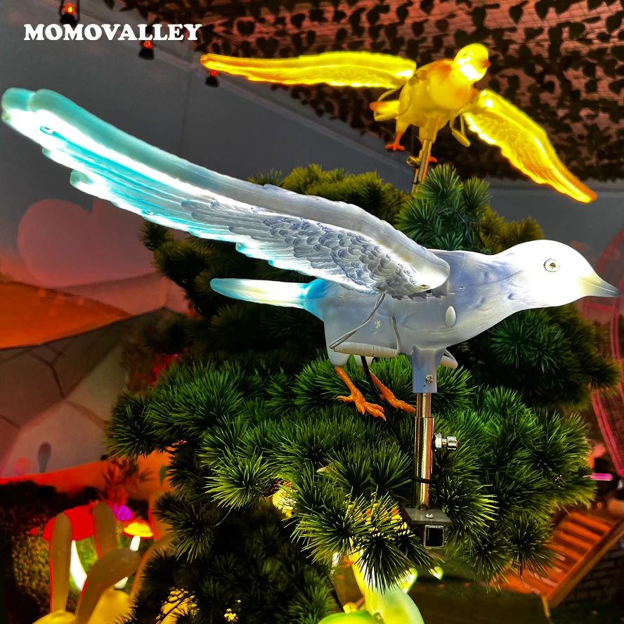 Momovalley new sale 18w 12v 70cm light blue illuminated bird outdoor decorations garden light christmas decoration