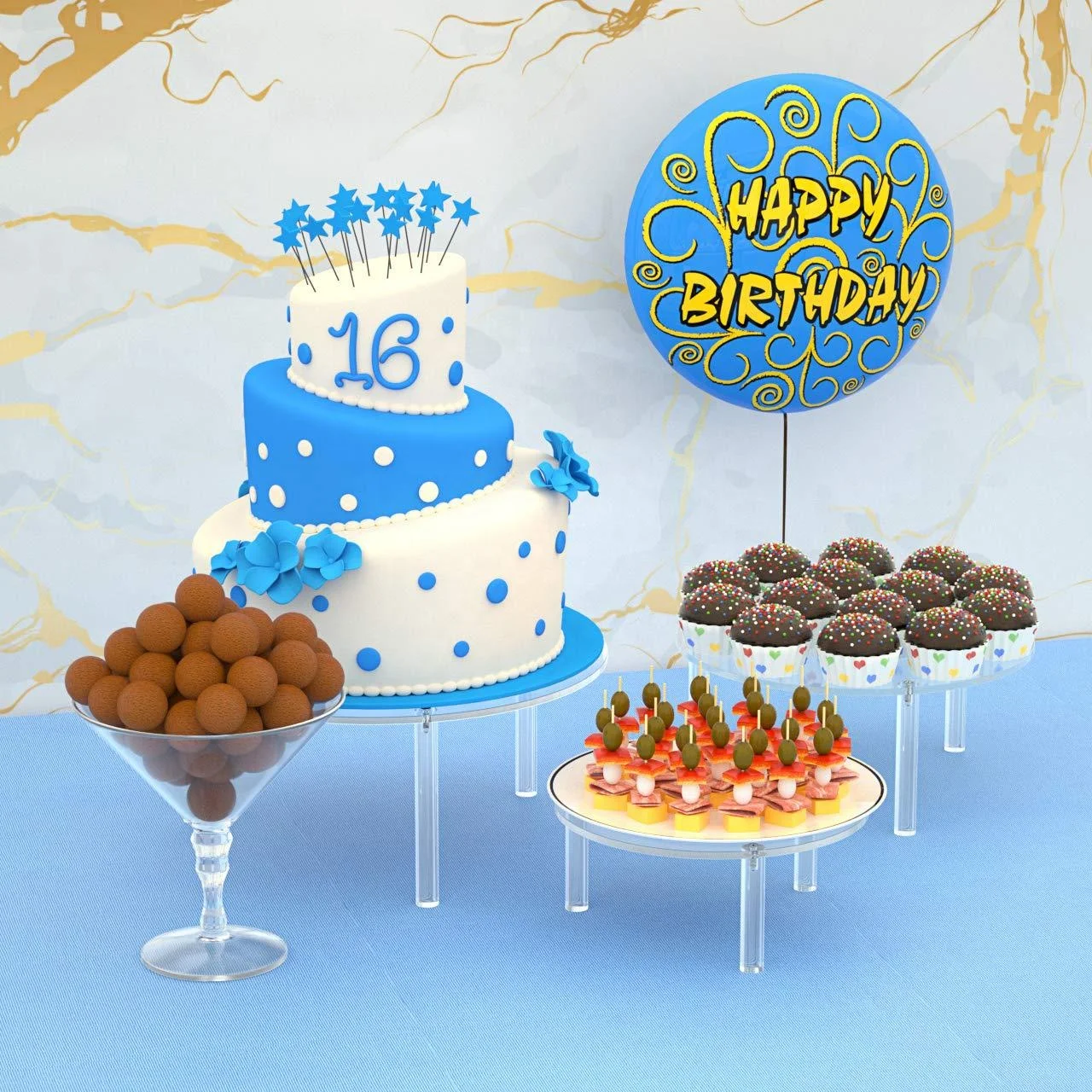 Acrylic Display Riser For Food Cake Stand Friendly Food Grade Assembling Acrylic Cake Riser Wedding Cupcake Stand Rack