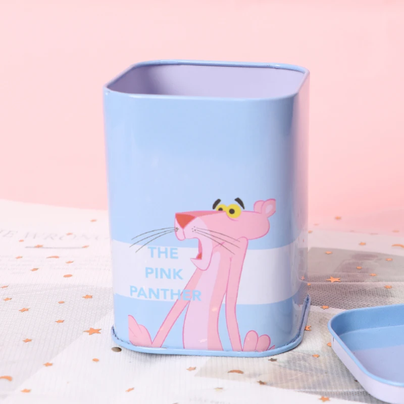 TOPSTHINK Children Pink Panther kids return gifts kawaii portable tin piggy bank